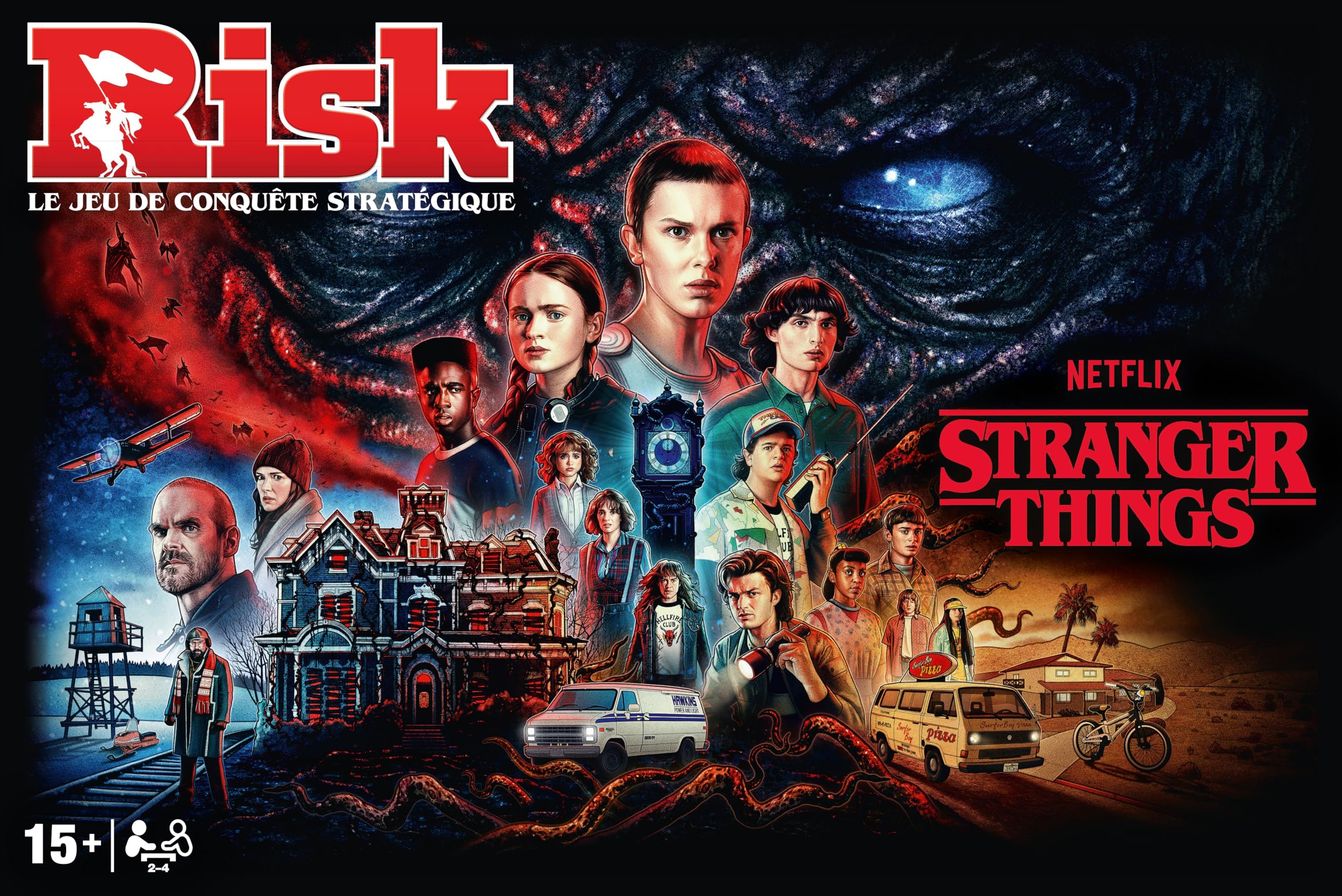 Winning Moves - Risk Stranger Things Jeu de société - Jeu de Plateau - A partir de 18 Ans - De 2 à 4 Joueurs - Version française