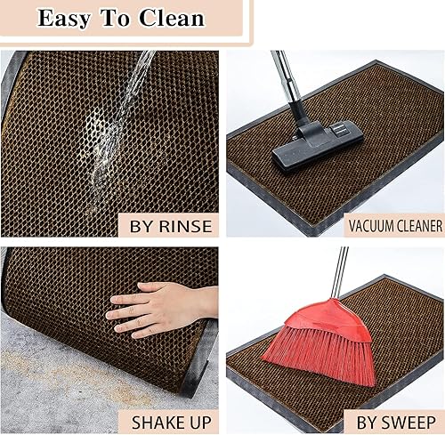 Miniatura 6 de ORTIGIA Tapetes para puerta de entrada, elásticos, ecológicos para puerta delantera, para entrada exterior, antideslizante, duradero, fácil de