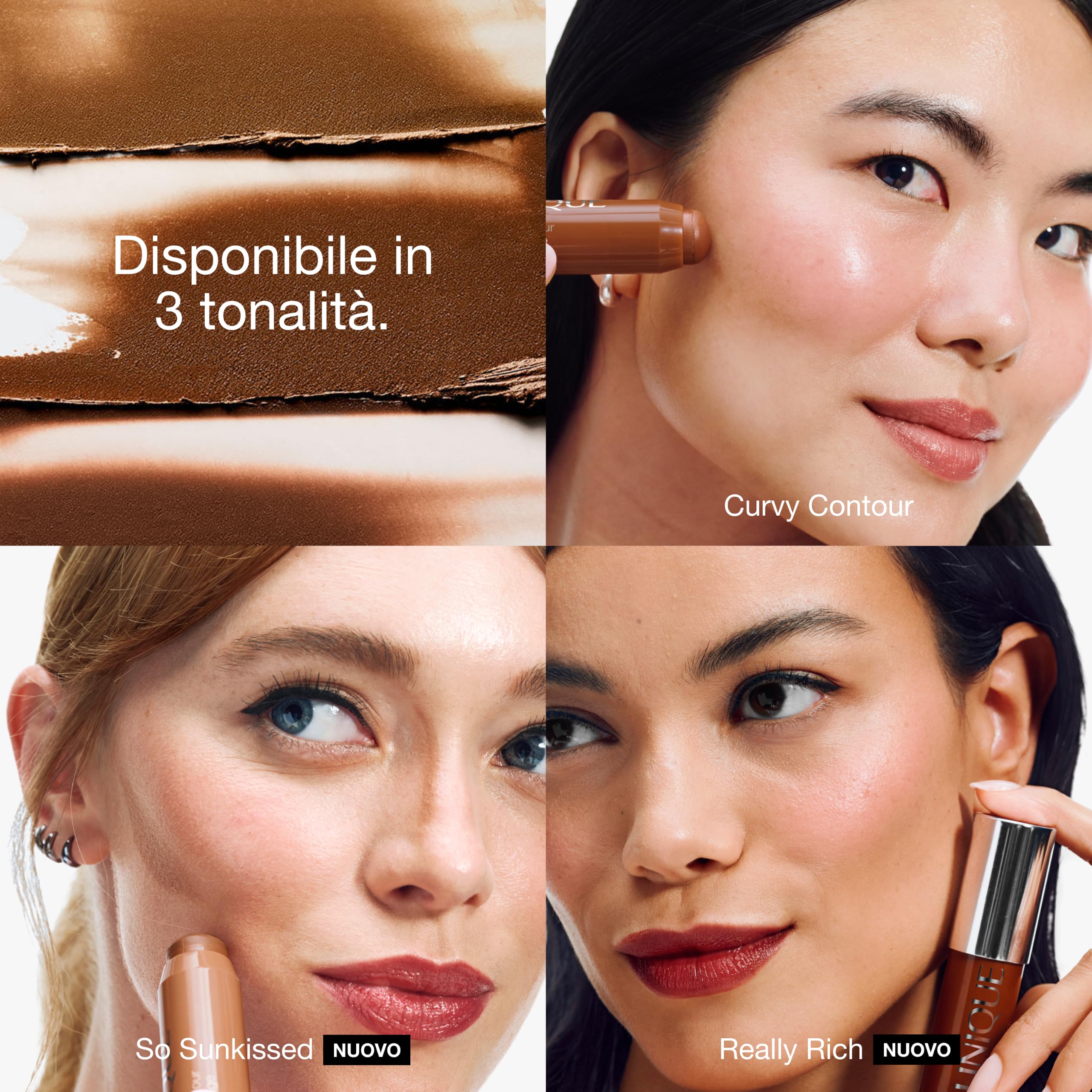 Clinique Quickliner For Brows (0.06 g) + Chubby Stick Sculpting Stick (6 g) - Matita Sopracciglia Resistente alle Sbavature - Contouring cremoso per tutti i tipi di pelle