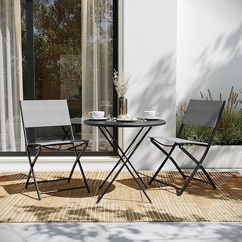 Flash Furniture Brazos - Sillas plegables comerciales para interiores y exteriores, respaldosasientos Flex Comfort, marcos de metal, diseño plegable