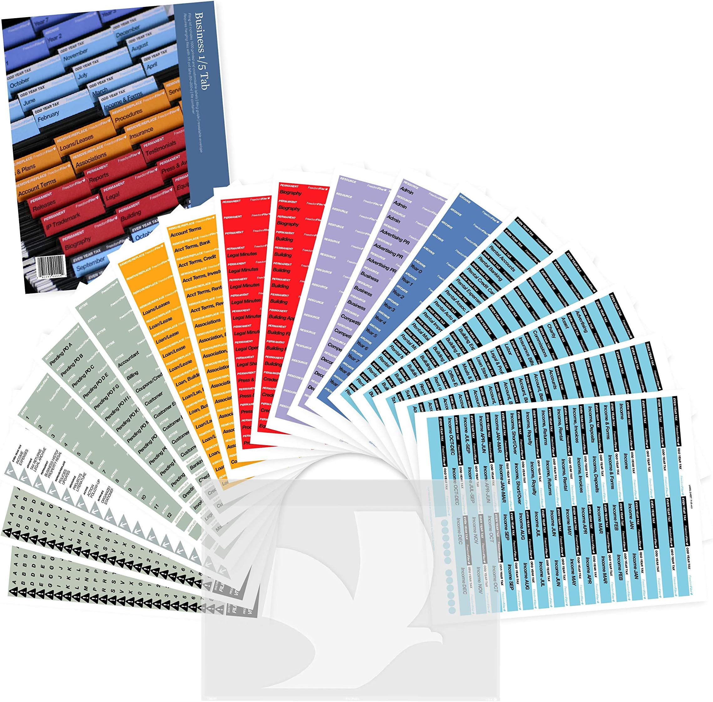 Business Filing System 1/5 Tab