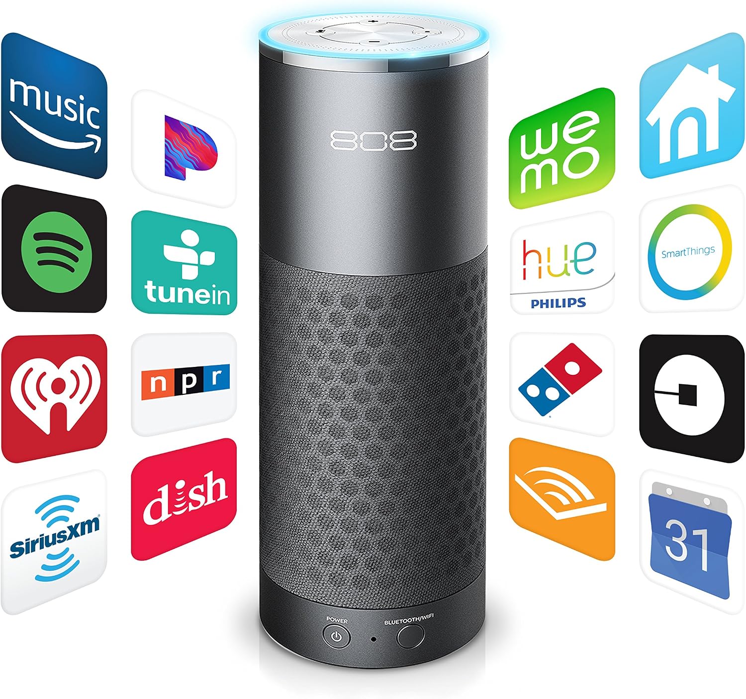 Alexa Bluetooth Smart Speaker XL-V, A Multi-Room Audio Speaker with WiFi Compatibility for Streaming Music from Spotify, iTunes, Pandora, Sirius, etc. and Smart Home Control