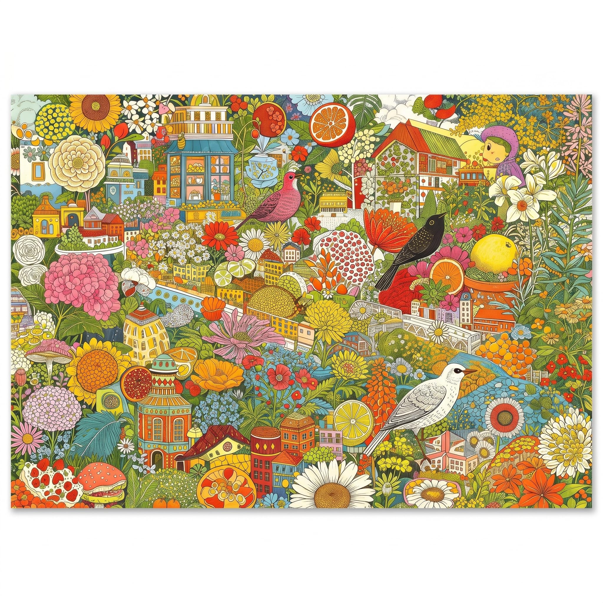 1000 Piece Botanical Puzzle - Fantasy Garden -1
