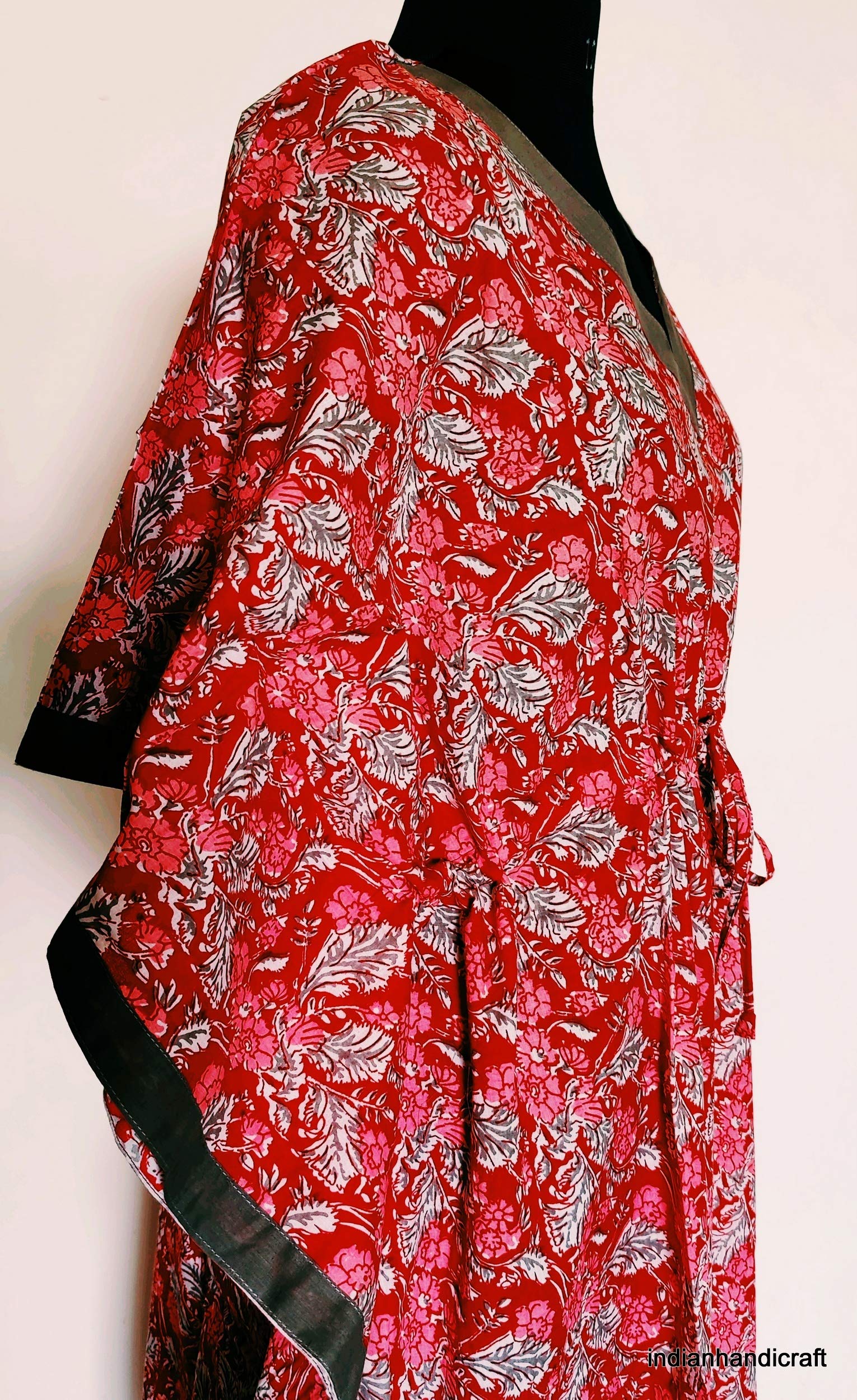 100% indiano bello stampato cotone kaftano mano blocco stampato Caftan nuoto copertura fino spiaggia usura Caftan 013