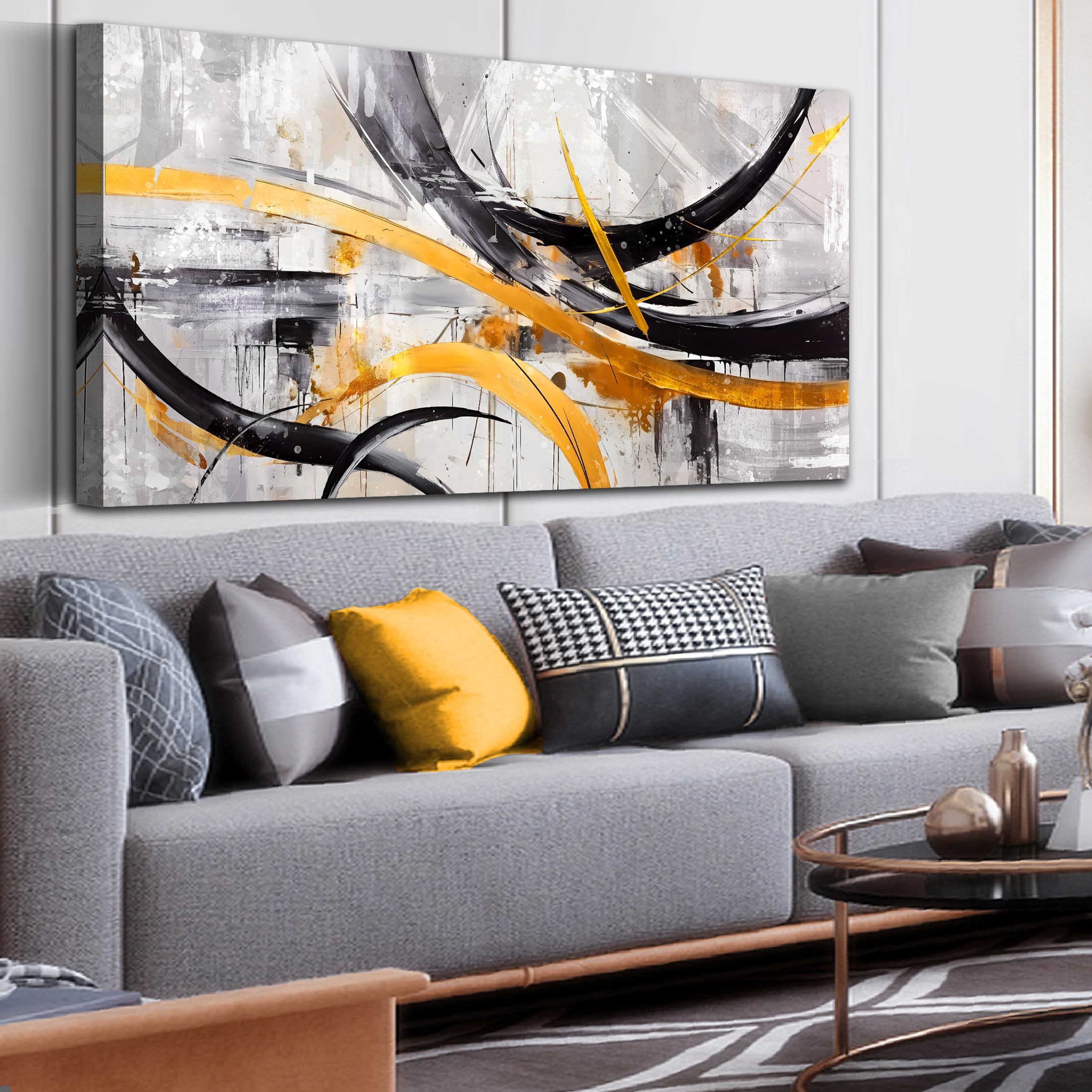 CGXART Abstract Art Work for Wall Decor - Modern Wall Art for Living Room Large Size Ready to Hang Size 30" x 60"