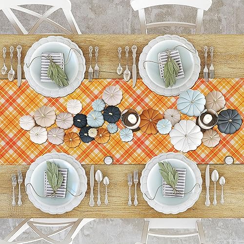 Miniatura 4 de Camino de mesa de otoño, camino de mesa naranja de Acción de Gracias, otoño, búfalo, camino de mesa de otoño para Acción de Gracias, otoño, cosecha,