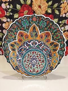IstanbulArtWorkshop 12'' Turkish Wall Plate, Decorative Plate For Hanging, Turkish Ceramic, Ceramic Plate, Turkish Pottery, Ceramic Wall Art, Colorful Wall Decor