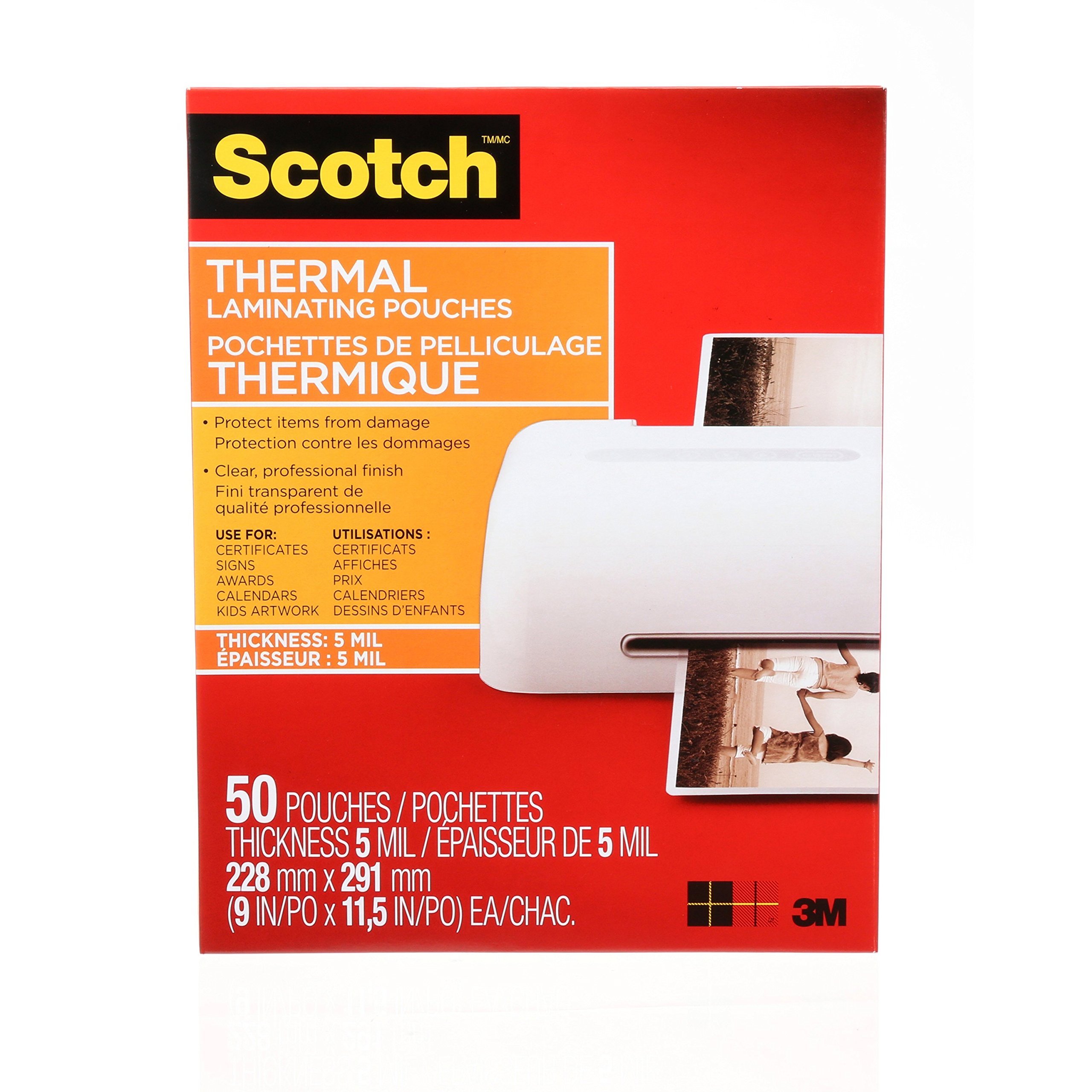 Scotch Thermal Laminating Pouches, 8.97 in x 11.45 in Laminating Sheets, 5-Mil Thick, 50 Pouches image 5