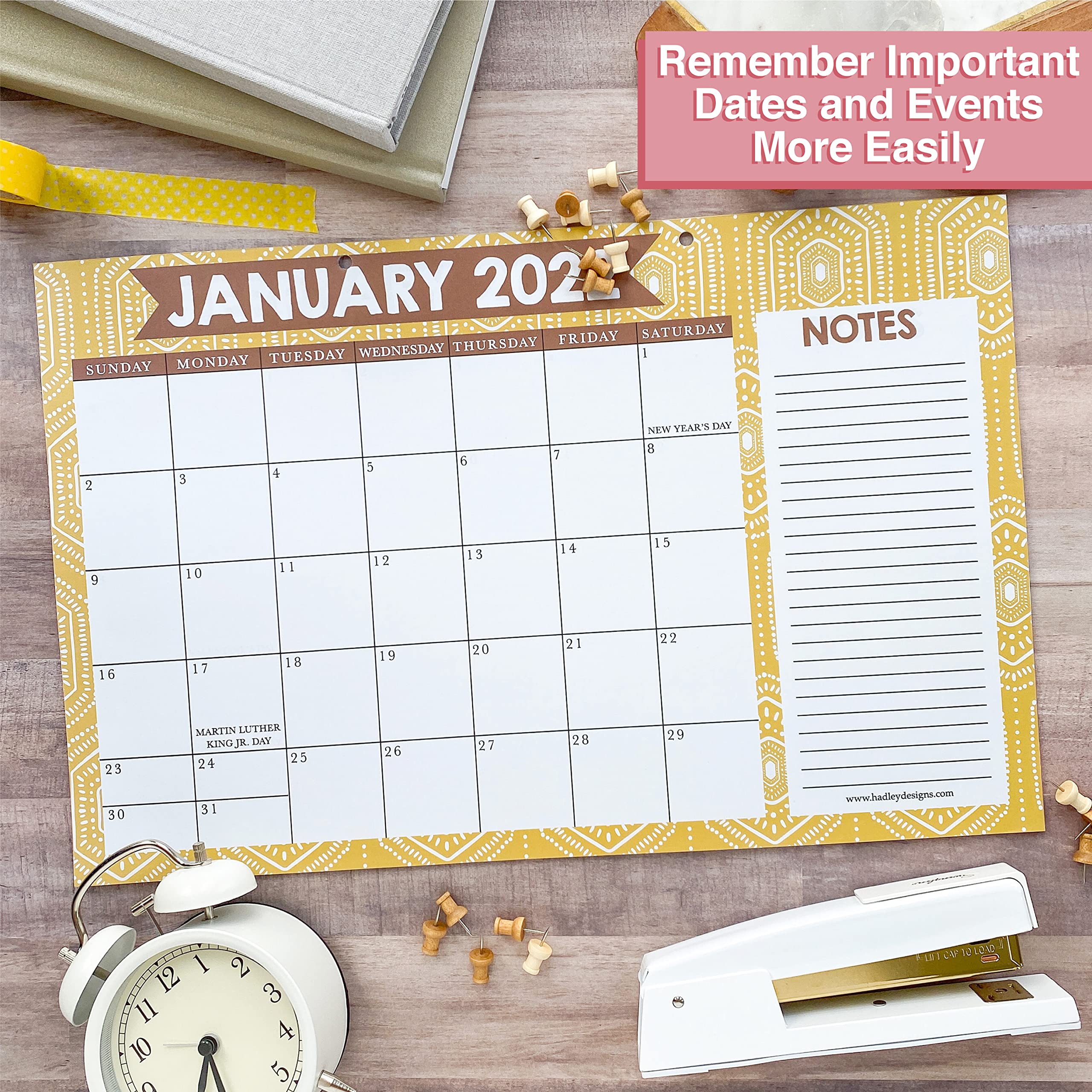 Large Desk Calendar 2022 2023 Boho Calendar 2022 Desk Calendars 2022 