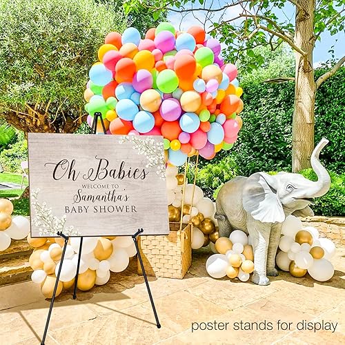 Miniatura 8 de Caballete de exhibición de 63 pulgadas para letrero de boda, caballete de fotos, caballete de arte plegable ajustable de metal, caballete de trípode