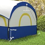 Tente de camping Outsunny pour 4 personnes avec 3 pièces, 3000 mm étanche, tente de cabine grande avec tapis de sol intégré, portable avec sac pour la pêche, la randonnée, les festivals et les rassemblements familiaux