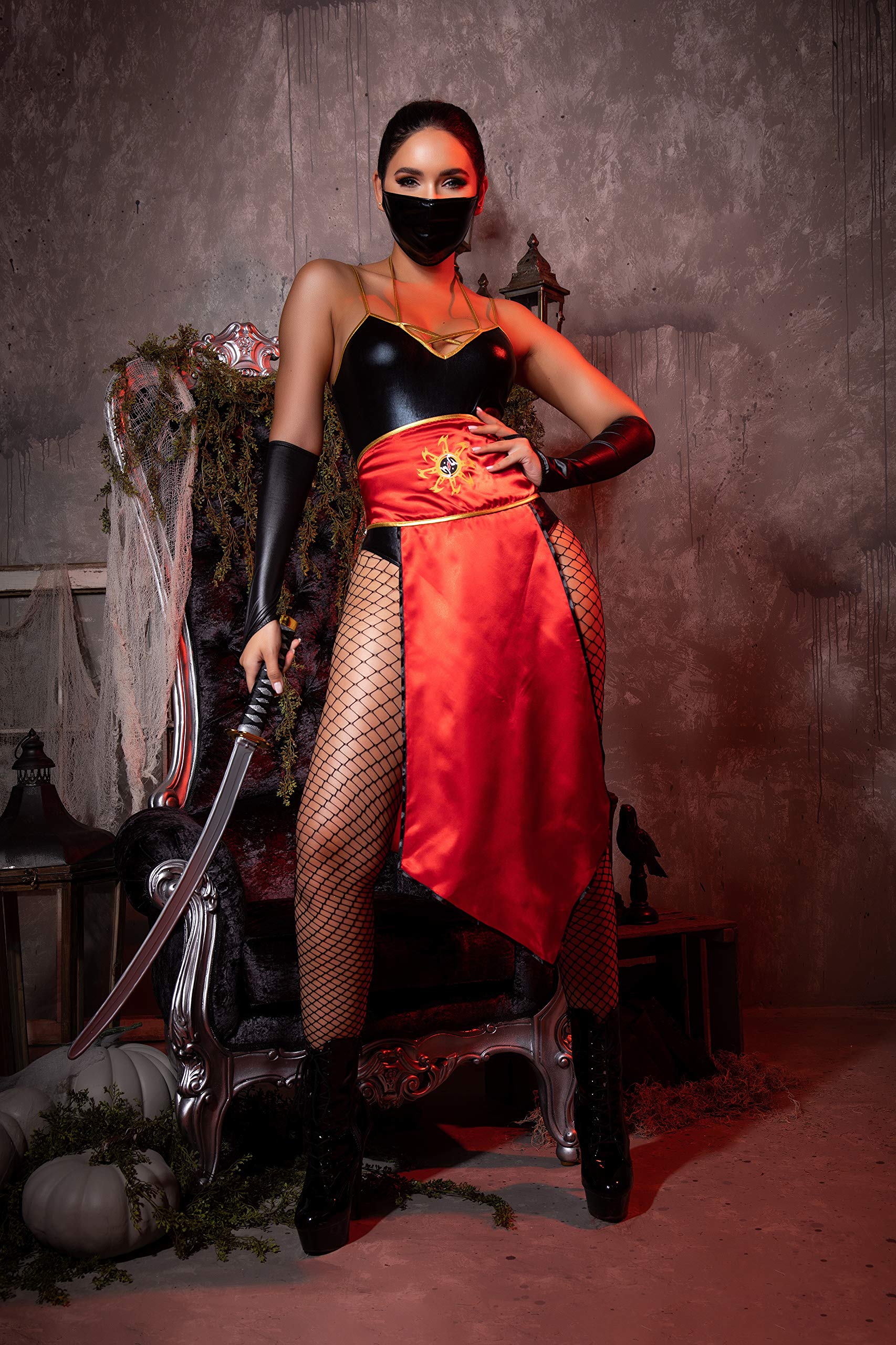 Yandy Exclusive Mystic Darkness Sexy Assasin Cosplay Warrior Ninja Costume: Large