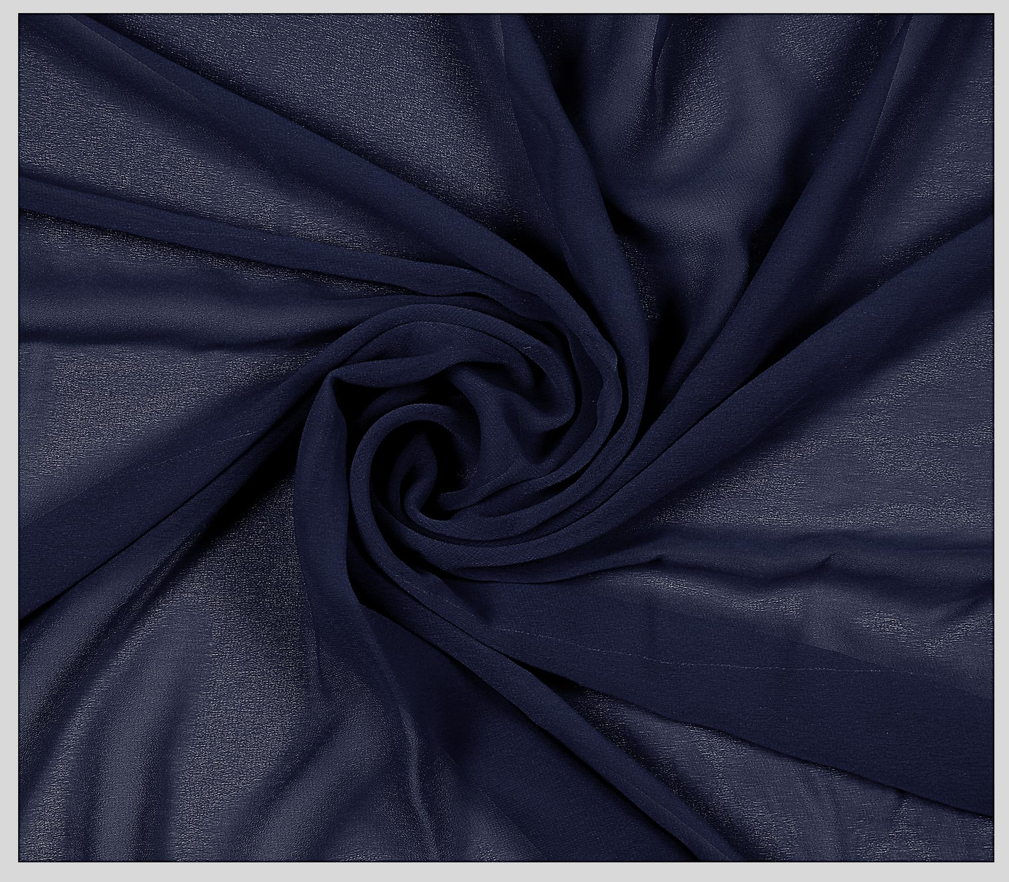 VDS Chiffon Fabric, 50 Yards Continuous Long, 44” Wide, Soft Sheer Arch Cloth for Wedding Engagement Event Party Banquet Decoration Canopy Arbor Drapery Panel Backdrop Bridal Sewing DIY (Navyblue) — image 1