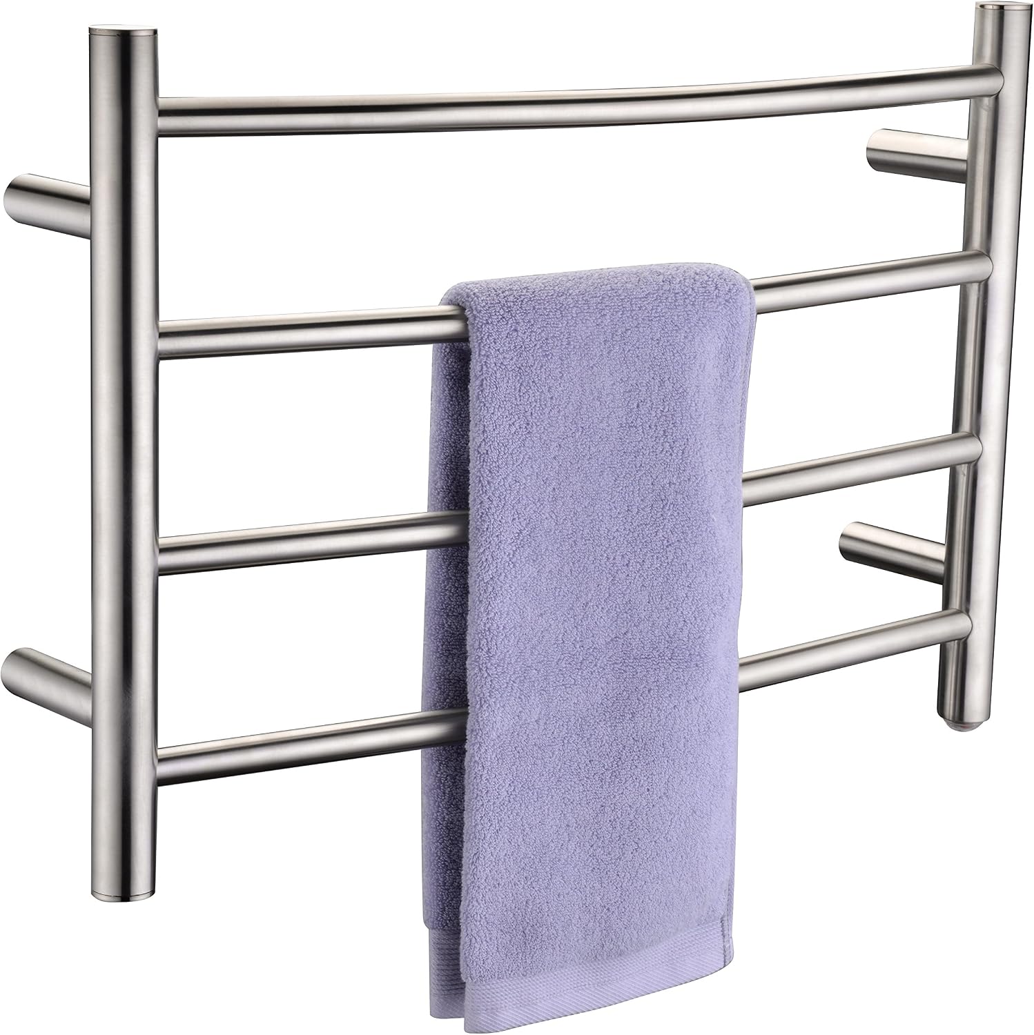 Bеѕt Rеvіеw ANZZI Glow 4-Bar Wall Mounted Towel Warmer in Brushed Nickel | Energy Efficient 40W Electric Plug in Heated Towel Rack | Stainless Steel Towel Heater Rail Quick Towel Dryer | TW-AZ018BN