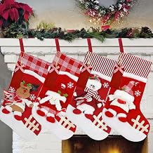 Ogrmar 4 PCS 17.8" Christmas Stocking Classic Large Stockings Decoration
