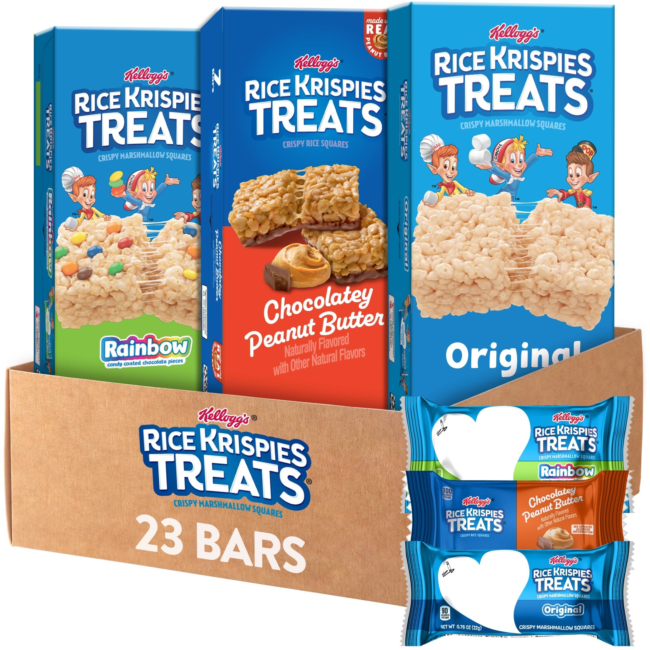 Rice Krispies Treats Crispy Marshmallow and Rice Squares, Lunch Snacks, Kids Snacks, Variety Pack