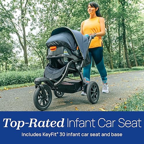 Miniatura 8 de Chicco Activ3 - Sistema de viaje para cochecito para correr, incluye asiento de automóvil Chicco KeyFit 30 con base, marco de aluminio ligero, combo