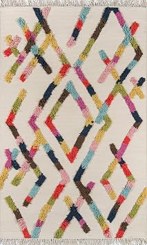 Novogratz by Momeni Rugs Indio 100% Wool Hand Made Contemporary Area Rug, 23" X 710" Runner, Multi INDIOIND-3MTI237A