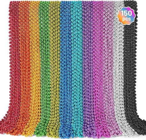 Miniatura 10 de YAXINRUI 30 piezas cuentas de Mardi Gras, collares de cuentas para fiesta de Mardi Gras, Navidad, San Patricio, regalos de fiesta, accesorios de 10