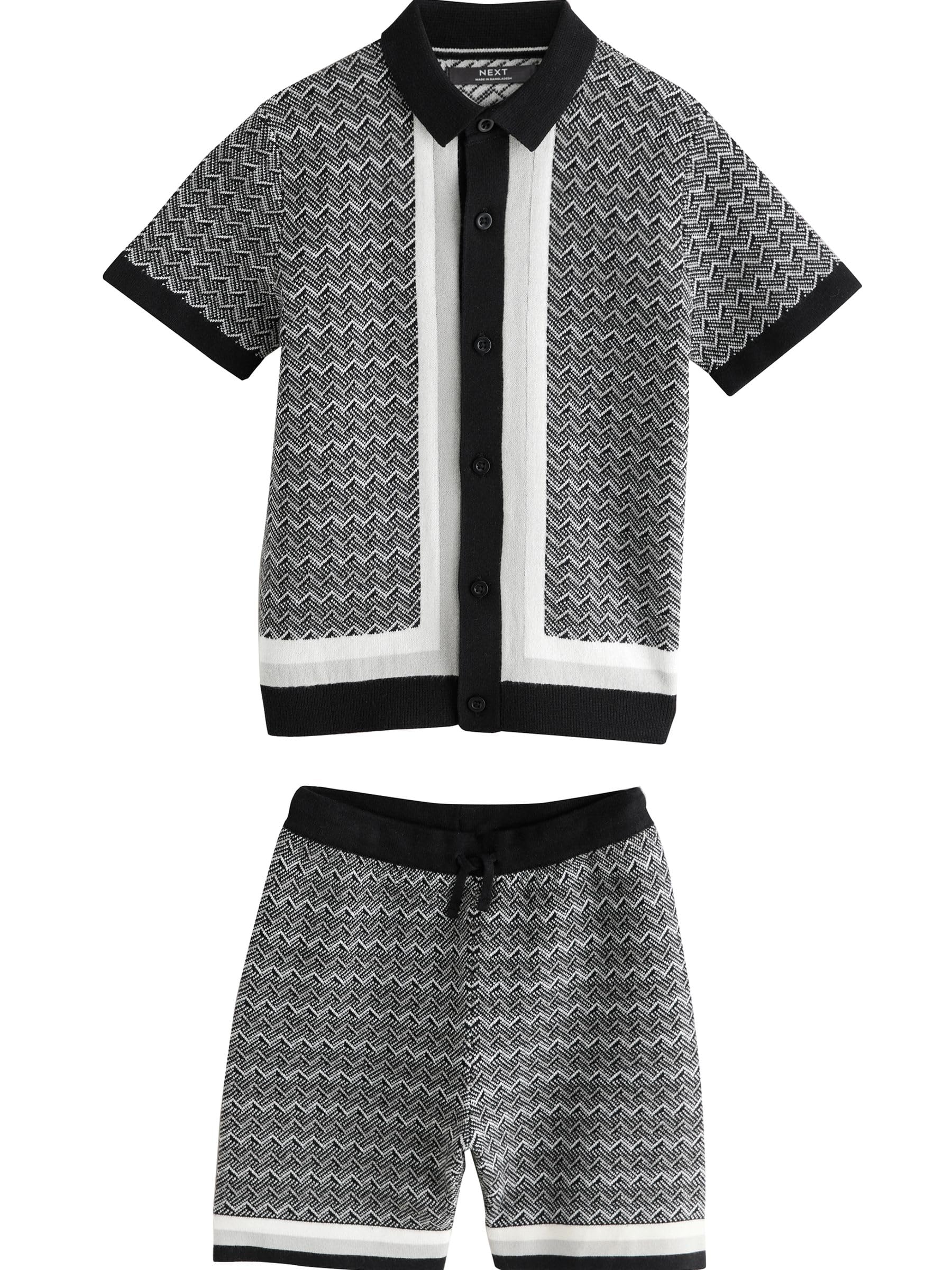 NEXT Jungen Standard Gestricktes Poloshirt und Shorts im Set 98-176