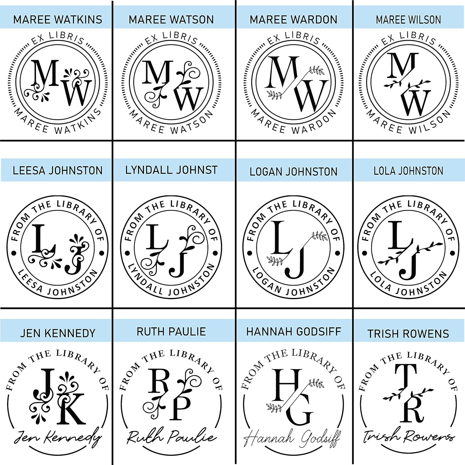 Personalized Book Embosser Monogram Initials from The Library of. This Book Belongs to. Ex Libris. Classroom Library Stamper