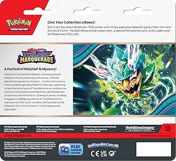 216 091 pokemon card Amazon.com: Pokémon TCG: Scarlet & Violet—Twilight Masquerade Three-Booster  Blister