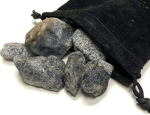 Miniatura 2 de Zentron Crystal Collection - Piedras de Iolita ásperas grandes de 1 pulgada en bolsa de terciopelo (12 libra)