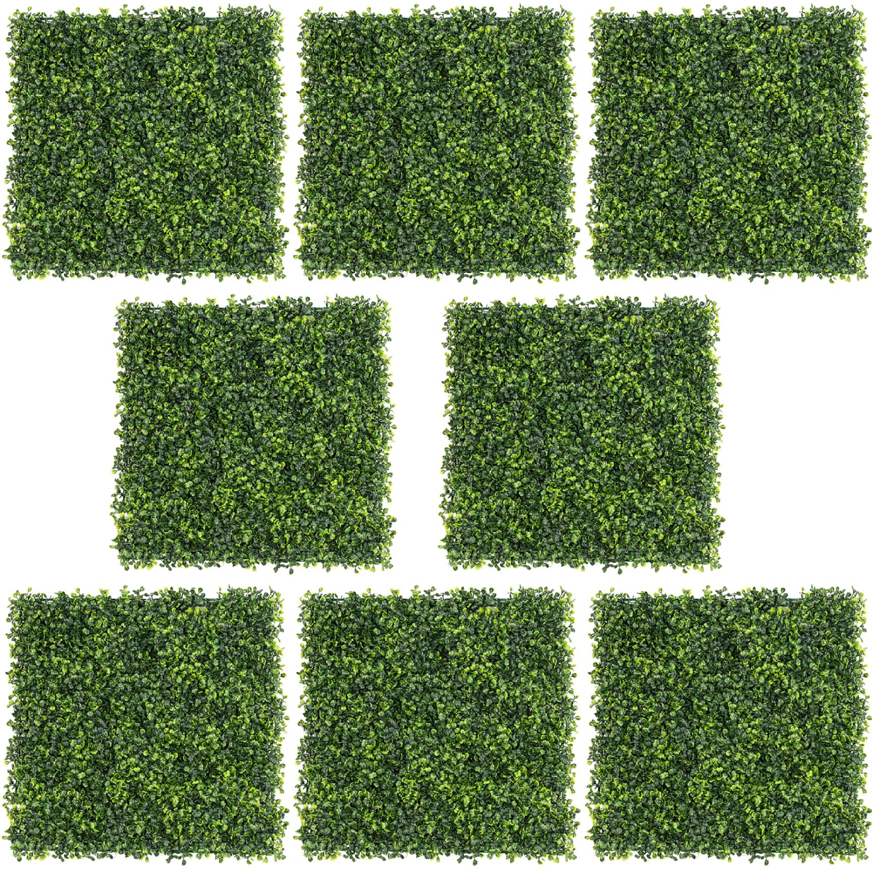 Grass Wall Panels 8Pcs Green Grass Wall Backdrop 10x10'' Artificial Decorative Privacy Hedge Screen Greenery Decor for Garden, Fence, Backyard Greenery