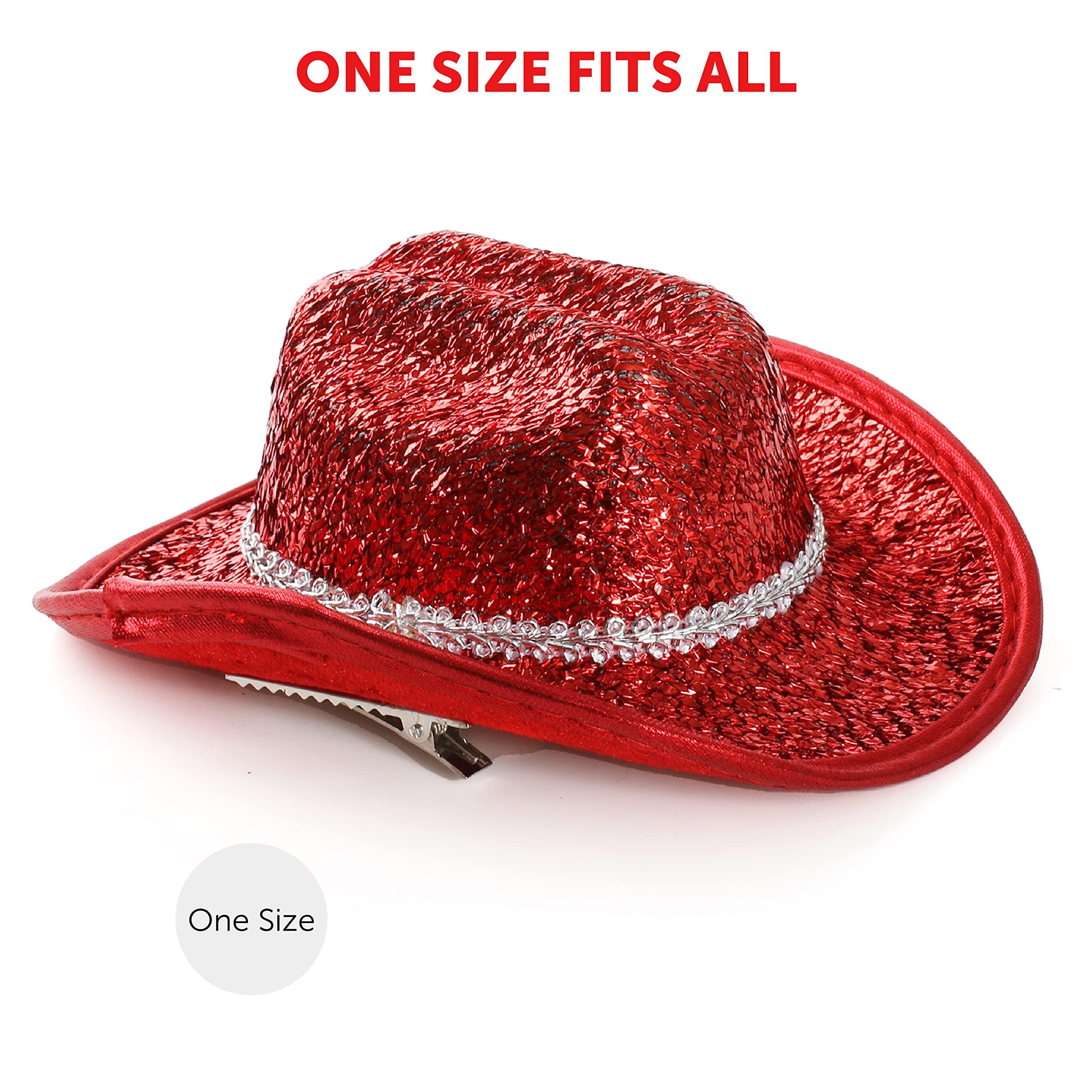 I LOVE FANCY DRESS Mini Sombrero DE Vaquera Brillante Rojo Accesorio Despedidas DE Soltera O para COMPLETAR Disfraces DE Vaquera Y Fiestas TEMATICAS (12 Unidades)