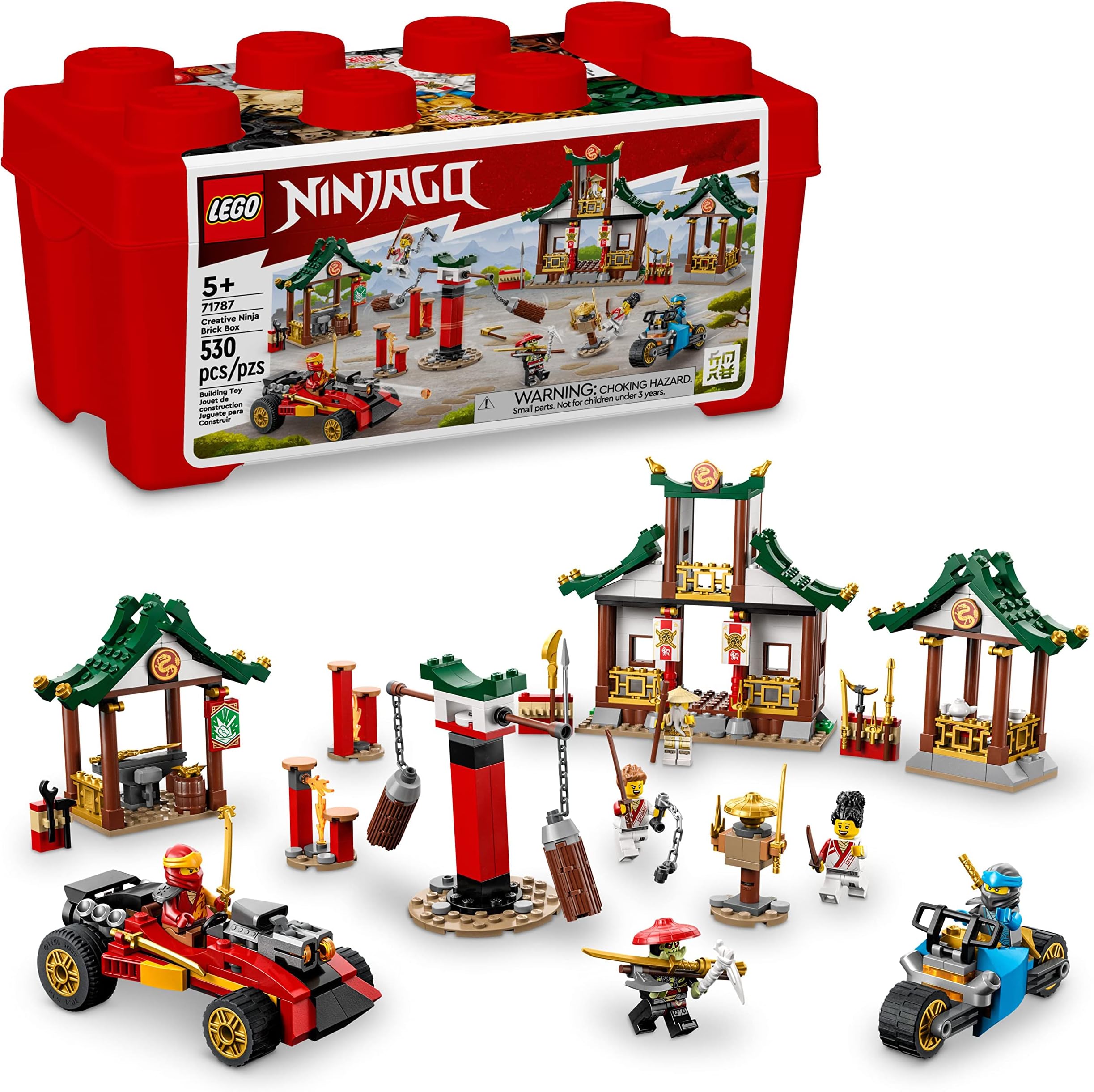 LEGO NINJAGO Creative Ninja Brick Box 71787 Building Toy Set for Kids, Boys, and Girls Ages 5+ (530 Pieces)