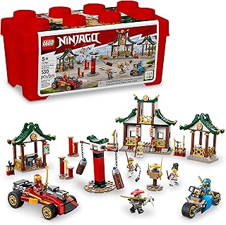 LEGO NINJAGO Creative Ninja Brick Box 71787, Toy Storage, Bricks to Build Dojo, Ninja Car, Motorbike, 6 Minifigures & More, Toys for Kids 5 Plus