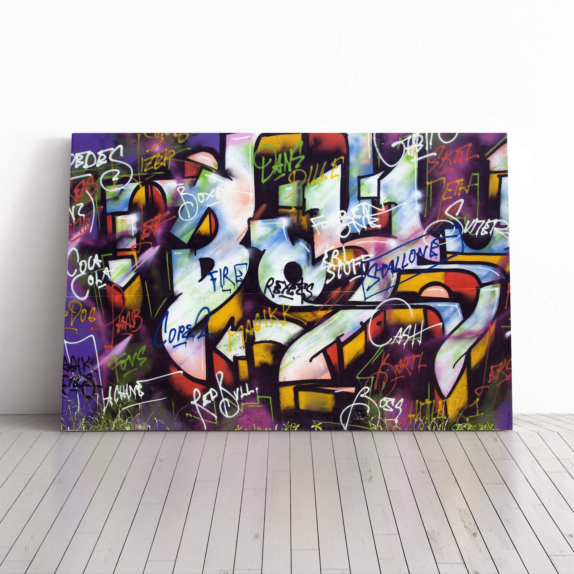 Graffiti Wall Art (3) Canvas Print | Gallery Wrapped 30mm Frame Wall Art | 30x20 inches | Ready to Hang | Contemporary Picture | Living Room Bedroom Lounge Office