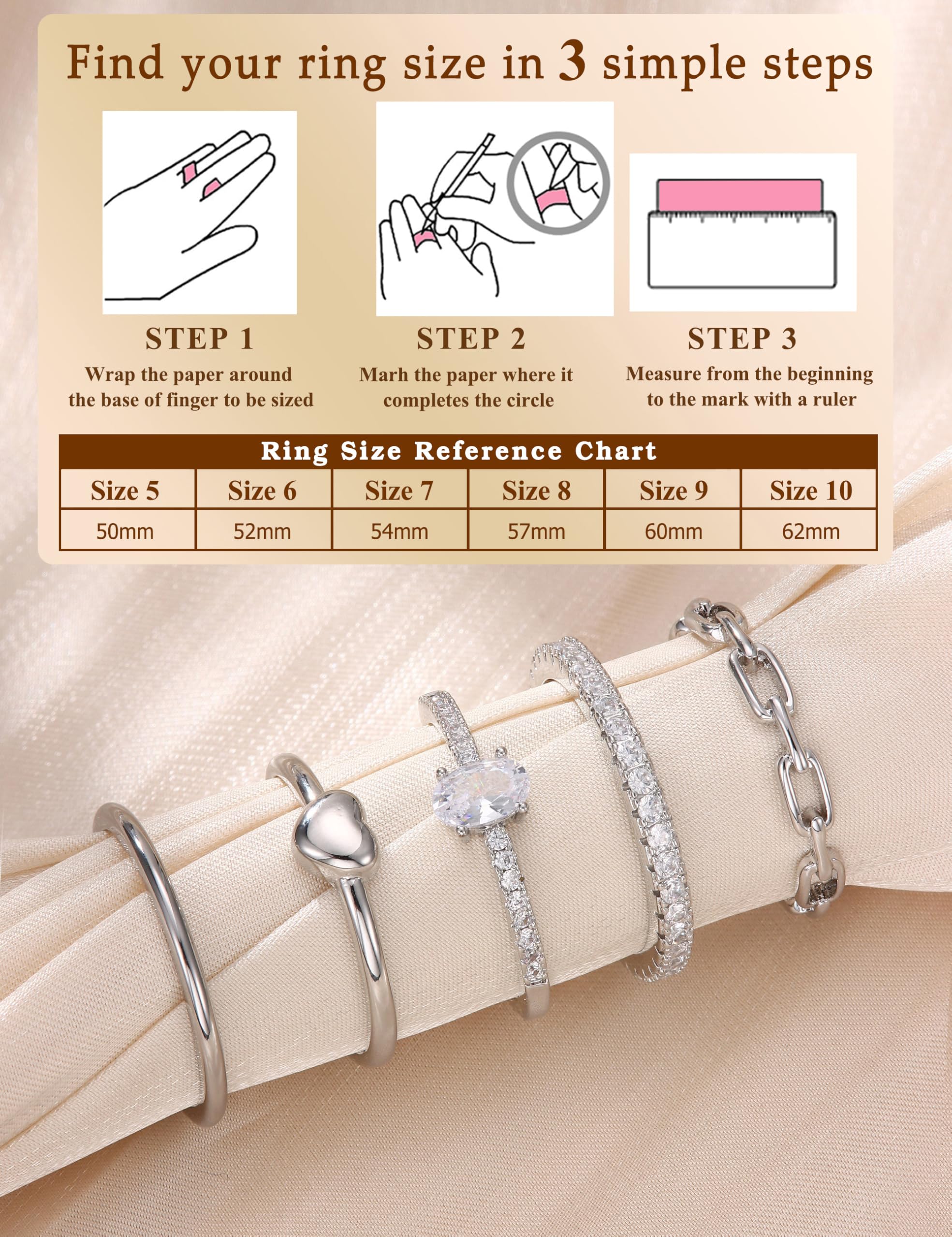 5 anillos apilables de plata para mujer, no se deslustra, delicados anillos apilables de circonita cúbica, impermeables, anillos de plata minimalistas para mujeres, a la moda, sin deslustre 5