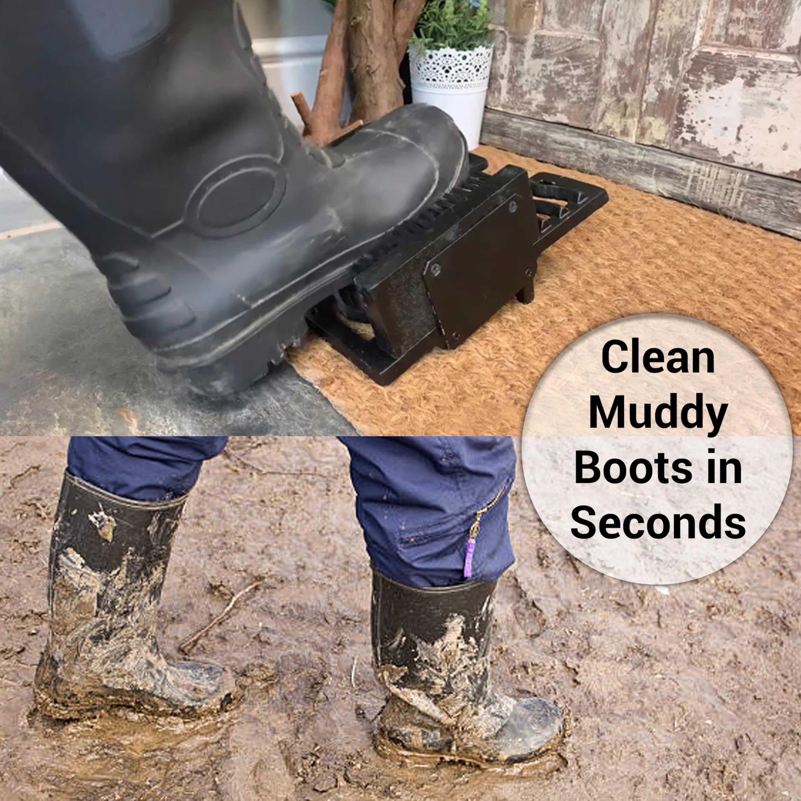 Amazon.com: ARSUK 3 in-1 Welly Boot Brush Mud Scraper Scrubber