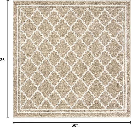 Vista 82 de Safavieh Amherst Collection AMT422B - Alfombra para interiores y exteriores, color gris claro y beige