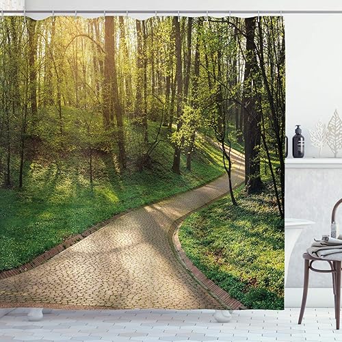 Miniatura 20 de Ambesonne Jukebox - Cortina de ducha, estilo garabato, caja de música retro, monedas, juego de decoración de baño de tela con ganchos, 69 pulgadas