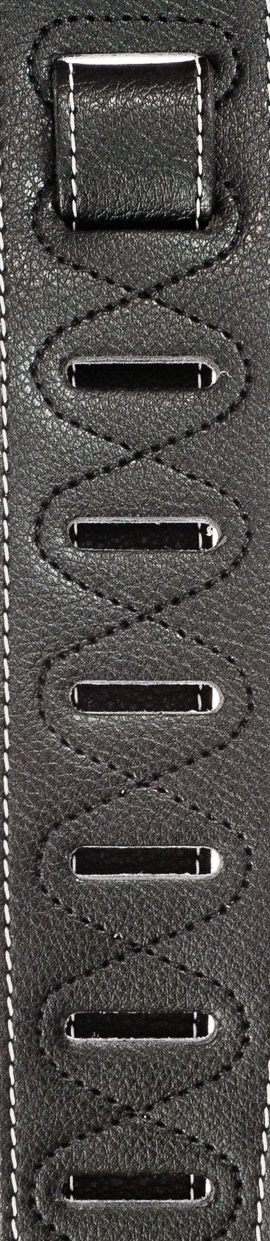 Planet Waves 20PLC00-DX pasek skórzany Comfort Leather Strap Collection Contrast Stitch - Black Długość: 1130,0mm - 1346,2mm Szerokość: 64mm
