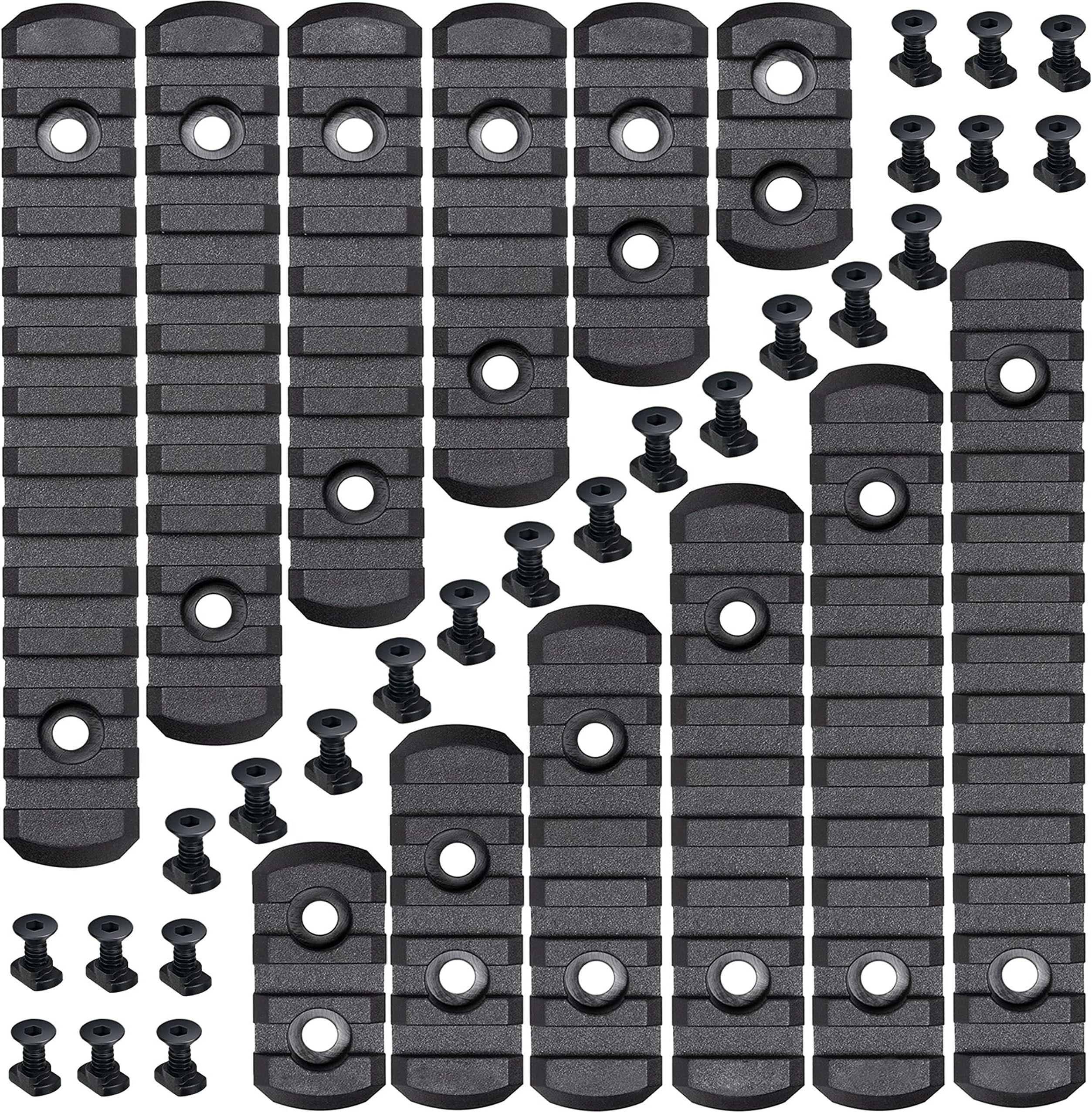 CRUSHUNT 12 Pack Single Picatinny Rail 3 3 5 5 7 7 9 9 11 11 13 13 Slots Polymer Black