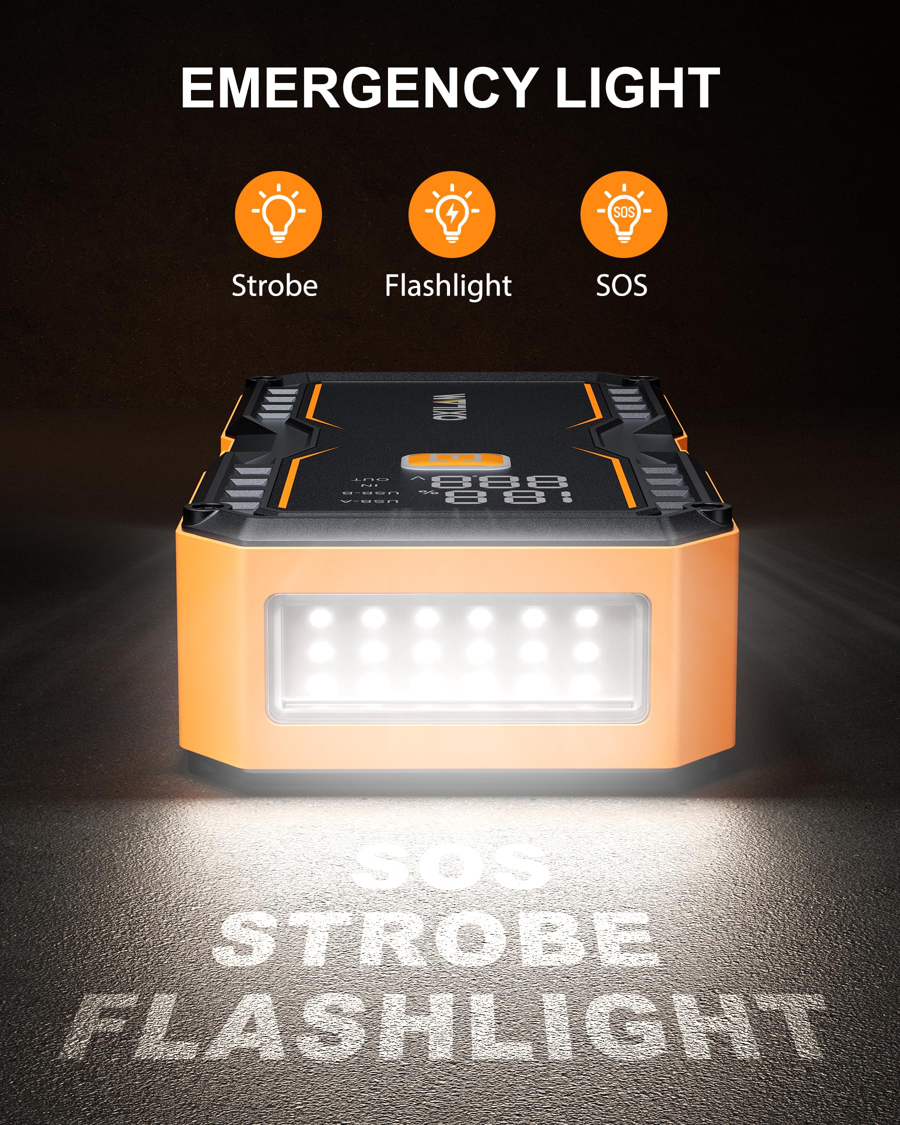 OXILAM 24000mAh Jump Starter for All Gas Diesel Engines 10000A Battery Jumper Starter Portable 12V Jump Box with — view 7