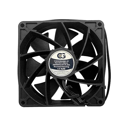 Coolerguys Ventilador de velocidad media de 3.622x3.622x0.984 in 5 VDC 3Pin CG9225M5B2-3Y