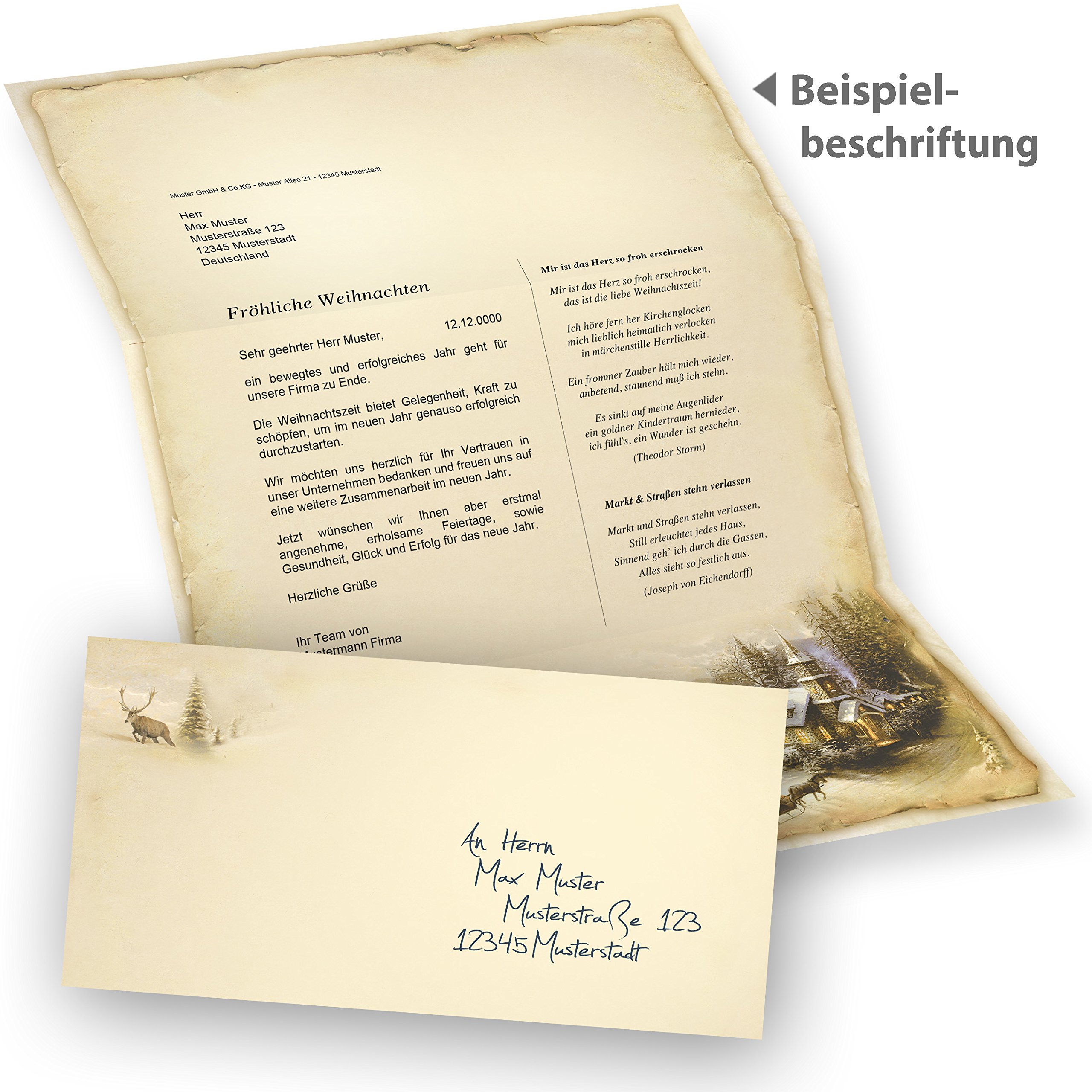 Weihnachtsbriefpapier Winteridylle 100 Sets