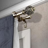 Vista 2 de A&F Rod Decor - Barra de cortina doble Deena 48-84 pulgadas - Oro antiguo