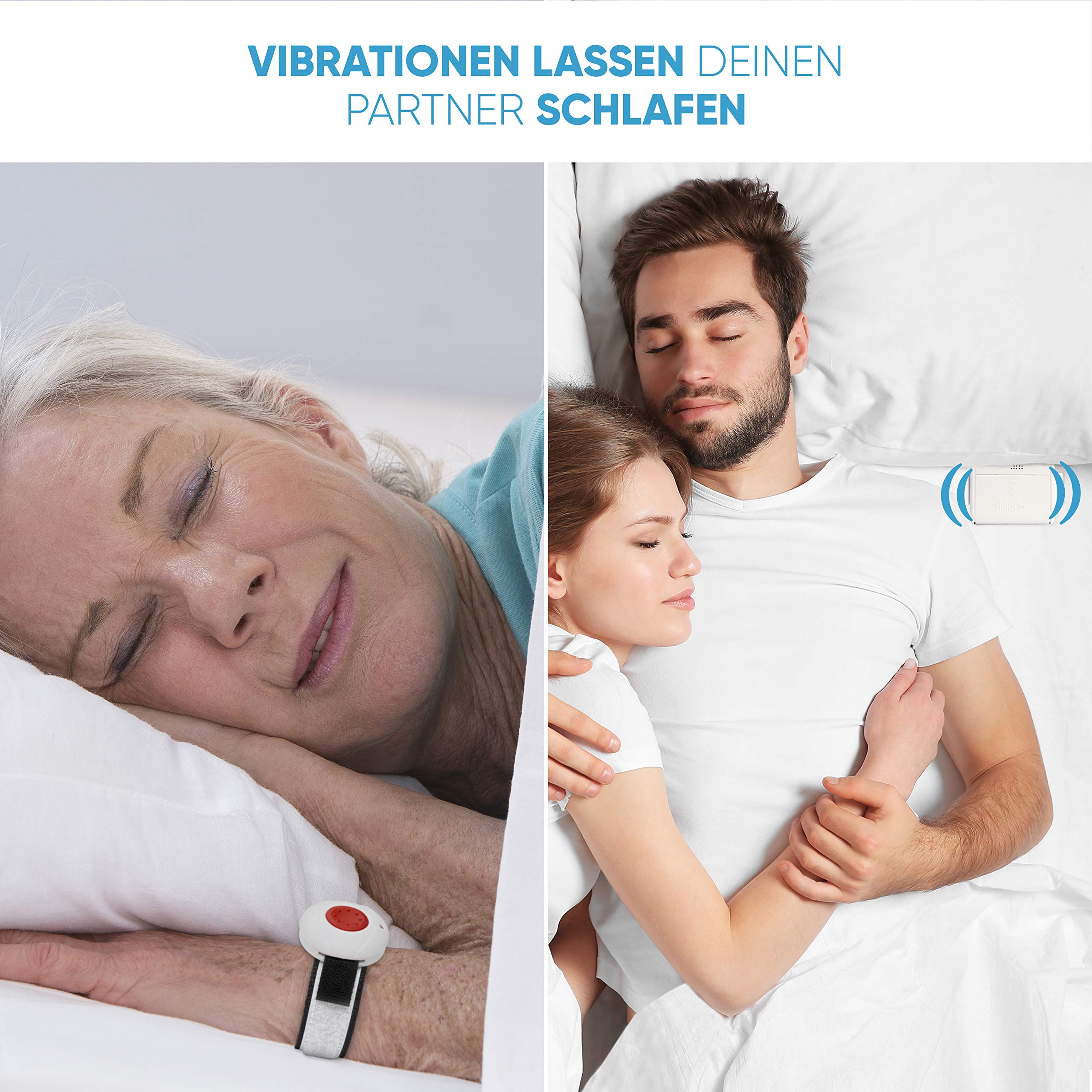 Helpline Mini: Tragbarer Hausnotruf mit Notruf Sender und Gürtel-Clip für die häusliche Pflege, Set mit Armbandsender