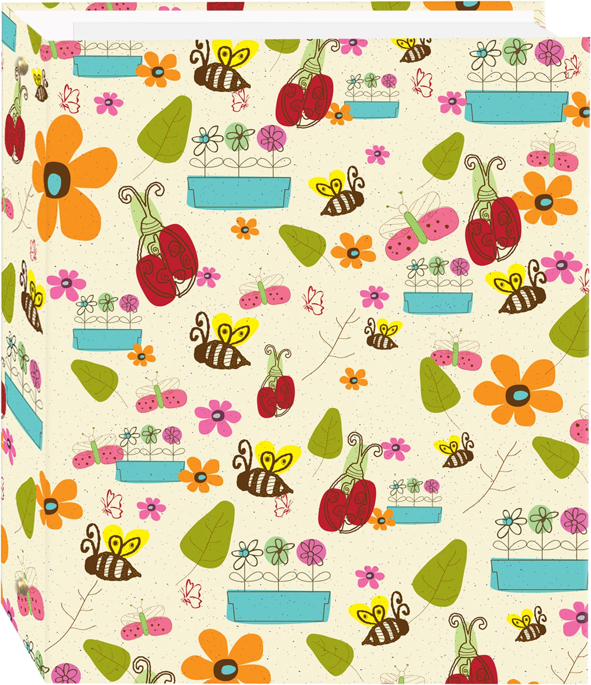 Magnetic Self-Stick 3-Ring Photo Album 100 Pages (50 Sheets), Doodles Design