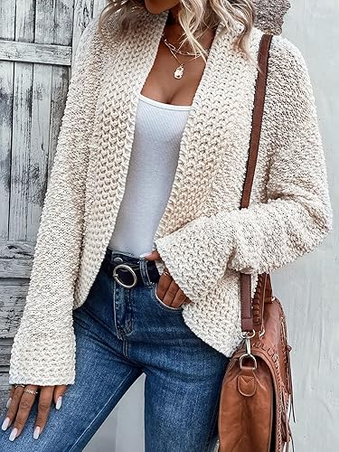 Miniatura 5 de SHENHE Cárdigan de punto para mujer, estilo casual, con frente abierto, manga Dolman