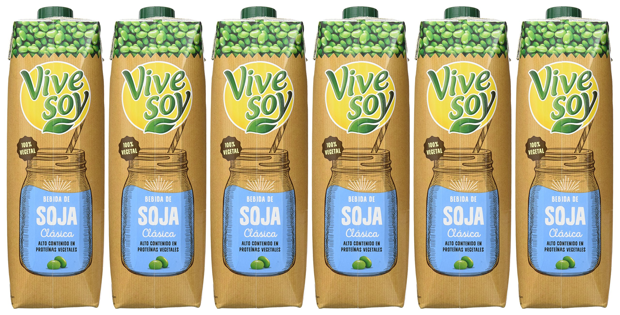 Vivesoy Bebida de Soja Natural Pack de 6 x 1 L