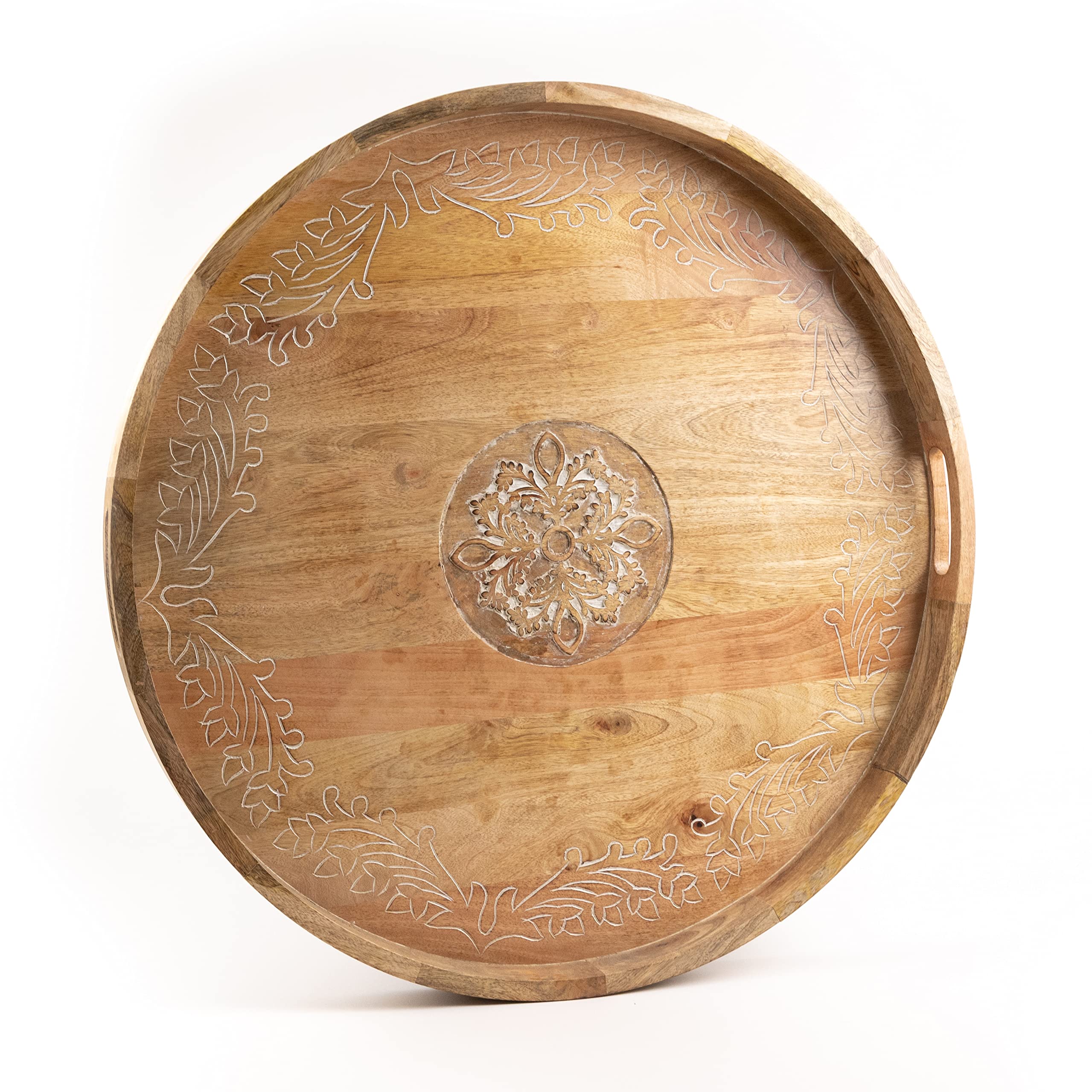 Avera Products | Wood Serving Tray 28" | Handcrafted Mango Wood | Perfect for Coffee Table, Kitchen, Dining Room, Serving Food, or Just Beautiful Home Decor