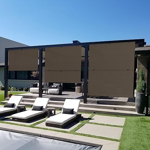 Persianas plegables para patio y exteriores, para usar al aire libre, en la terraza, porche, balcón o patio trasero, 5 pies de ancho x 6 pies de