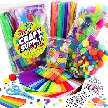 Arts and Crafts Supplies Kit for kids - Boys and Girls age 4 5 6 7 8 years old - Toddler Art Set Activity Materials in Bulk - Great for Preschool, Homeschool, and Kindergarten DIY Crafting Projects