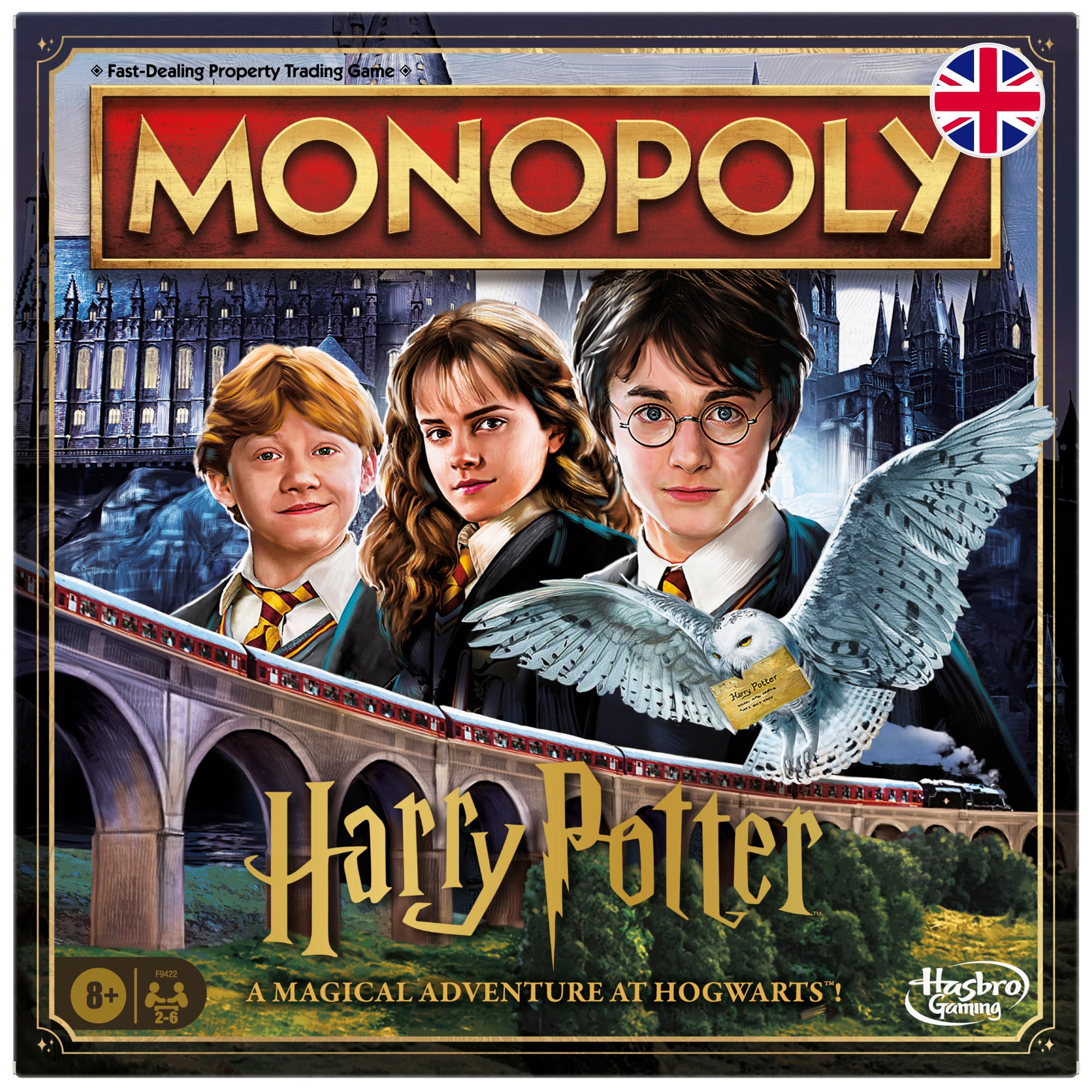 Hasbro Gaming Monopoly Harry Potter Edition, gra planszowa dla dzieci w wieku od 8 lat, gry strategiczne dla 2-6 graczy, dzieci i dorosłych